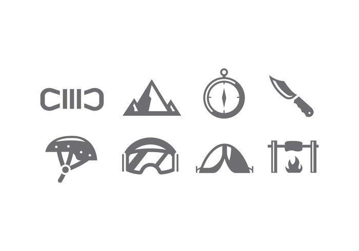 Alpinist tools icon vector