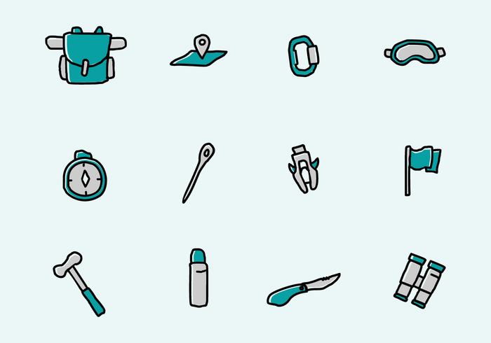 Alpinist Icons Free Vector