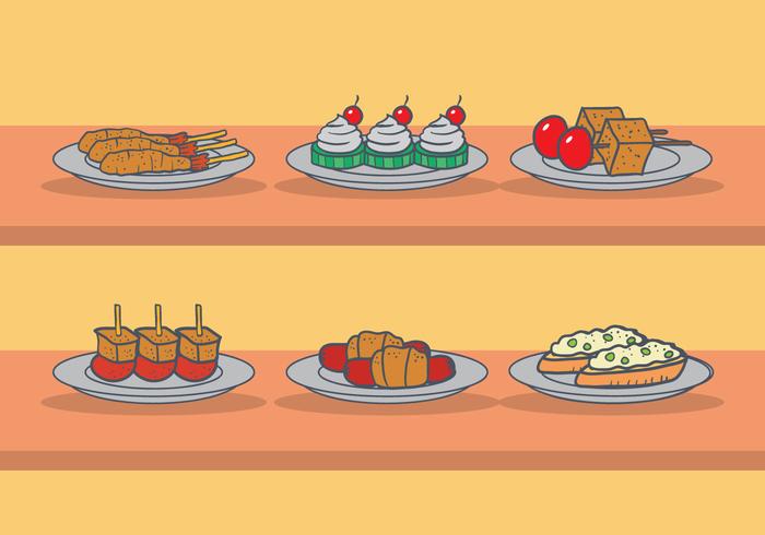 Appetizers vector set