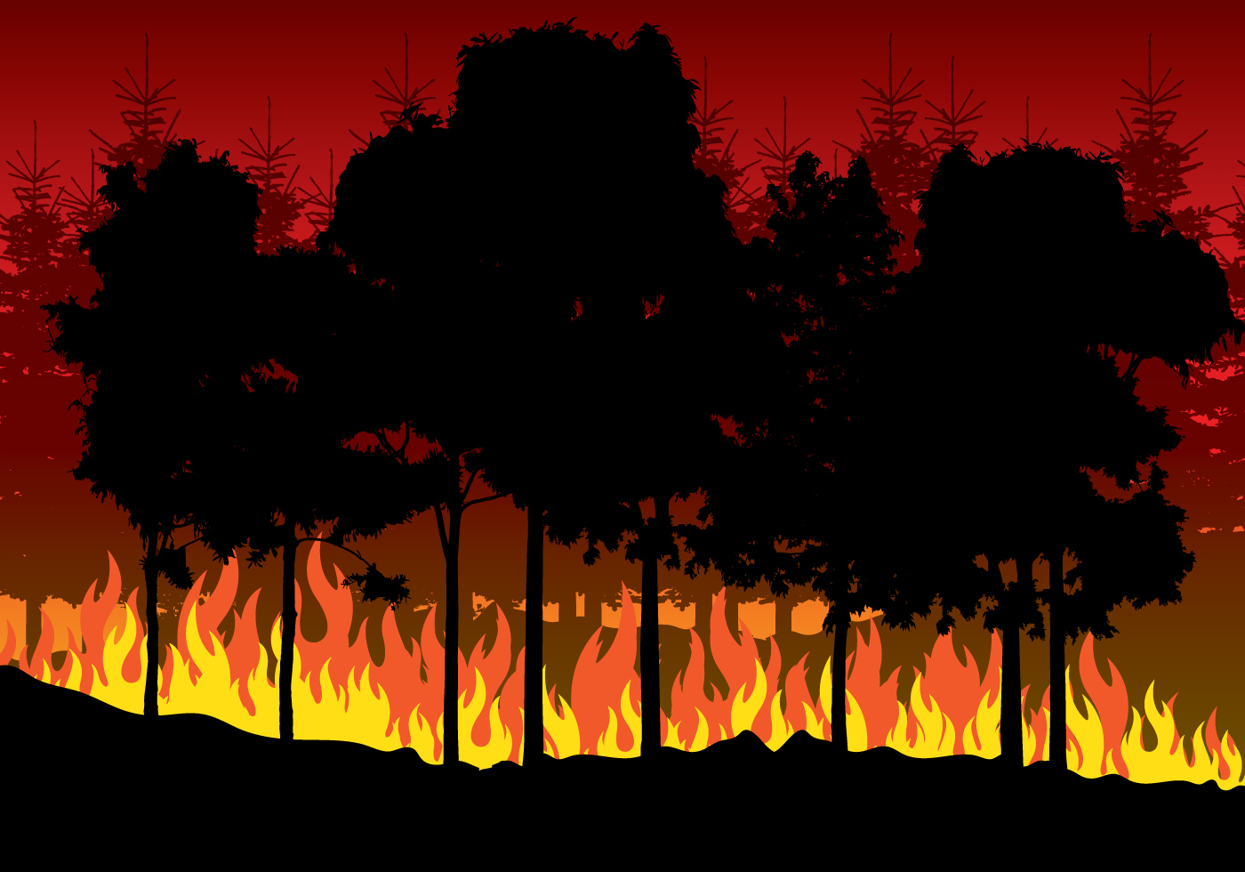 Forest Fires Illustration 154963 Vector Art at Vecteezy