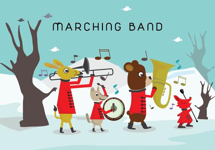 Vectores de caracteres de Marching Band animales