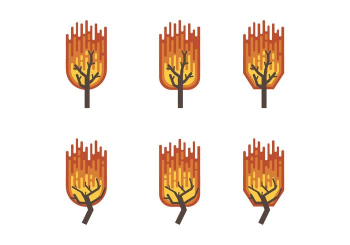 Burning Bush Flat Vector Collection 