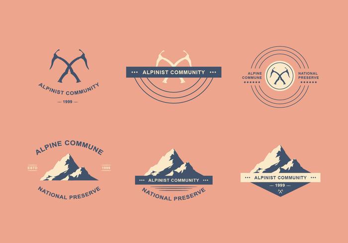 Conjunto de Logotipo Alpinista vector