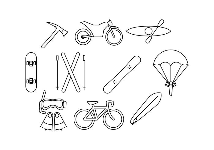 Extreme Outdoor Activities Line Icon Vector