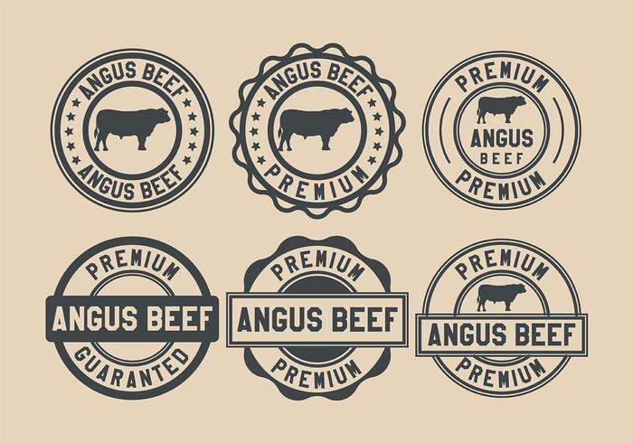 Vector de estampilla de carne de vaca angus