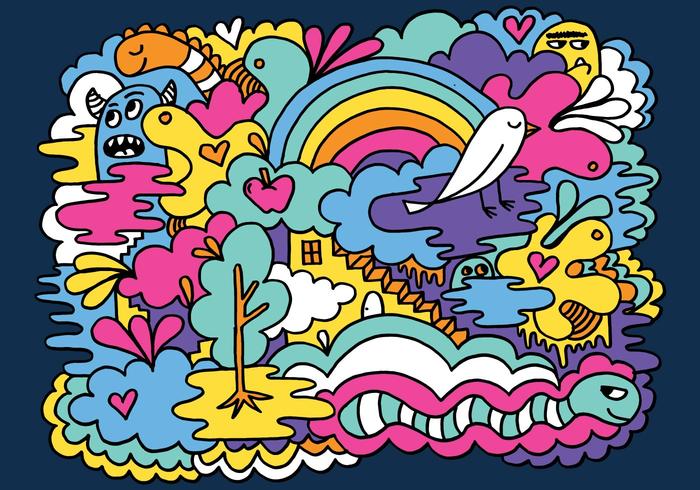 Colorful Abstract Doodle Vector background