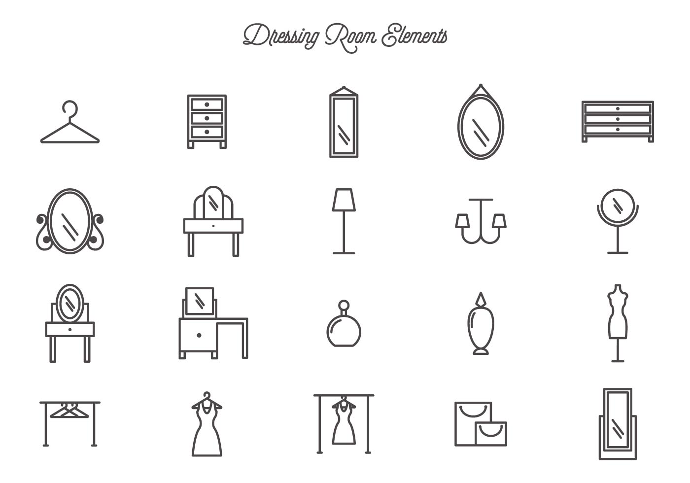 Dressing Room Vector Icons 155045 Vector Art at Vecteezy