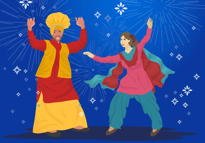 Bhangra Dancers Vector