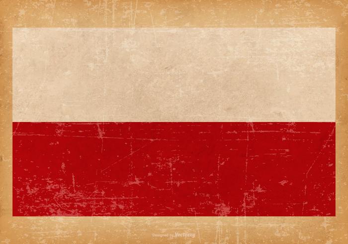 Grunge Bandera de Polonia vector