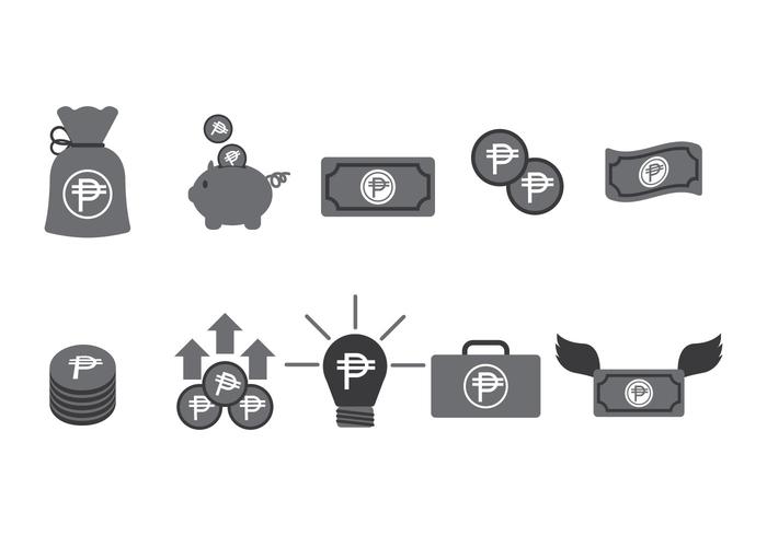 Currency Peso Icons Vector