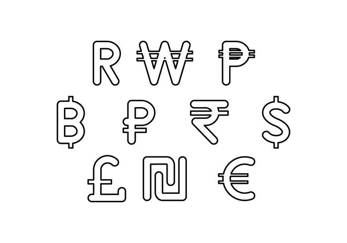 Icono de línea de símbolo de moneda libre vector