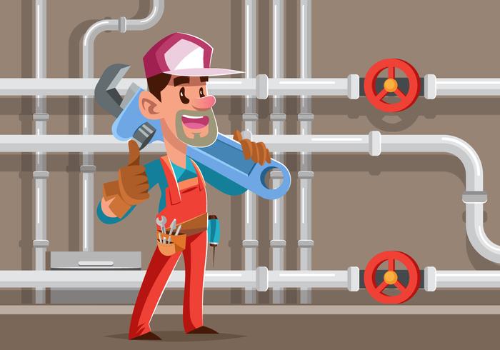 Vector Illustration Of A Tradesman Plumber