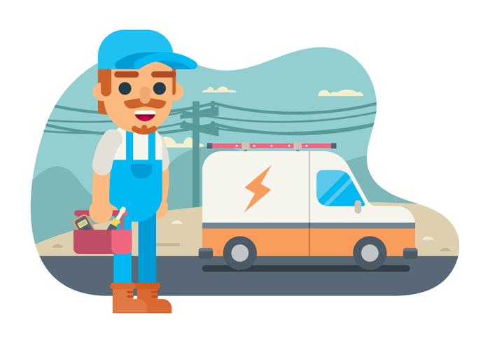 Ilustración de electricista gratis vector