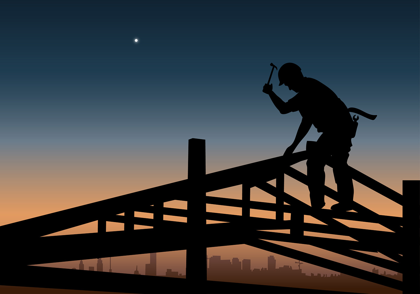 Tradesman construir silueta vector libre 155140 Vector en Vecteezy