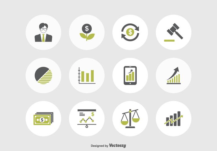 Mercado De Valores Y El Mercado Financiero Iconos Vectoriales vector