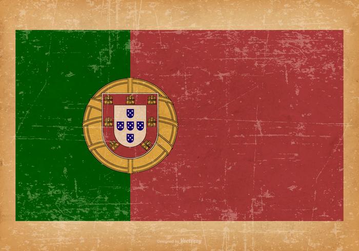 Grunge Bandera de Porugal vector