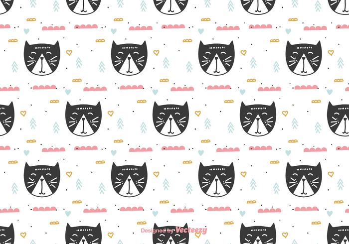 Doodle Cats Pattern vector