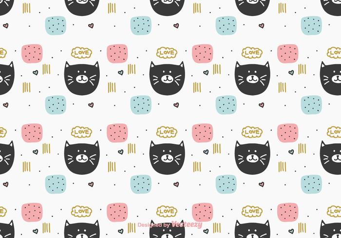 Pretty Cat Pattern Vector