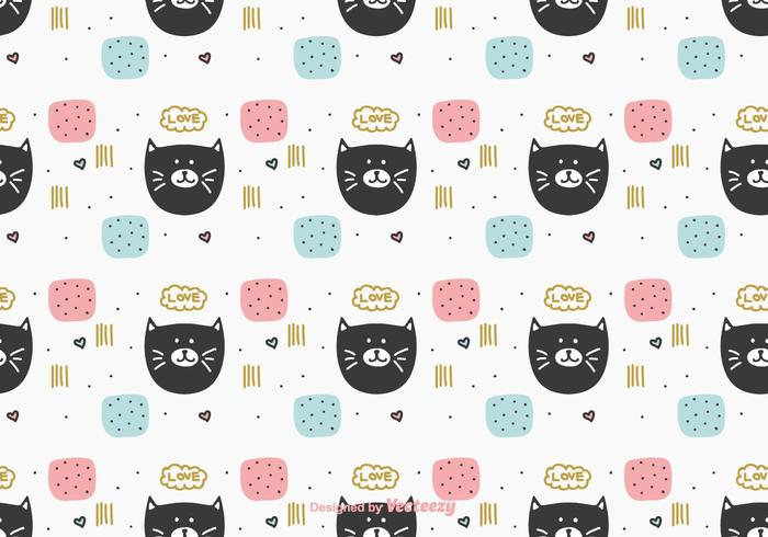 Pretty Cat Pattern Vector