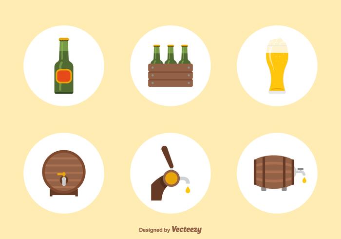 Flat Beer Vector Icons