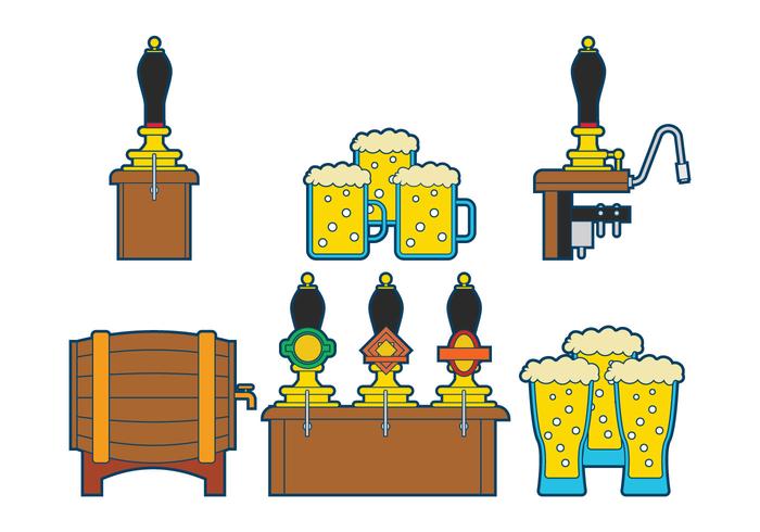 Beer pump vector set