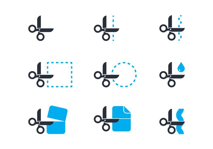 Cutting Icon Set vector