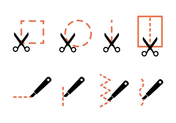 Cut Here Vector Icons