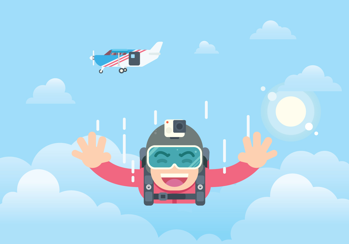 Free Skydiving Illustration 155234 Vector Art at Vecteezy