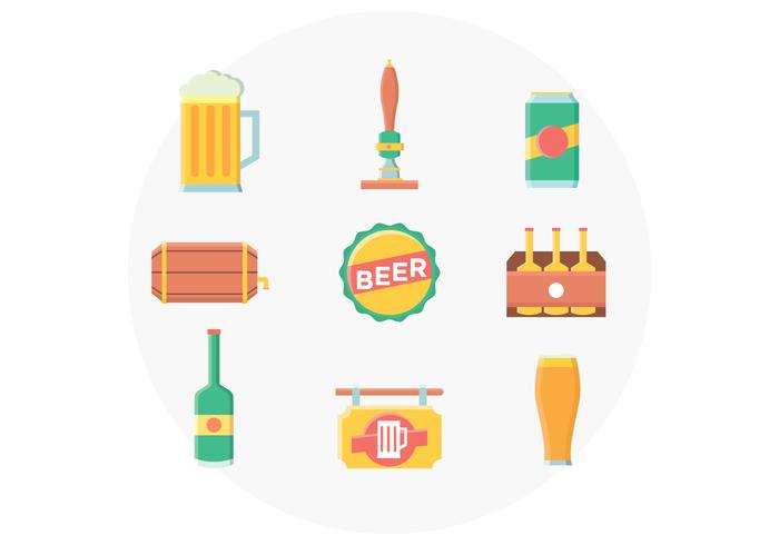 Conjunto de iconos de cerveza vector