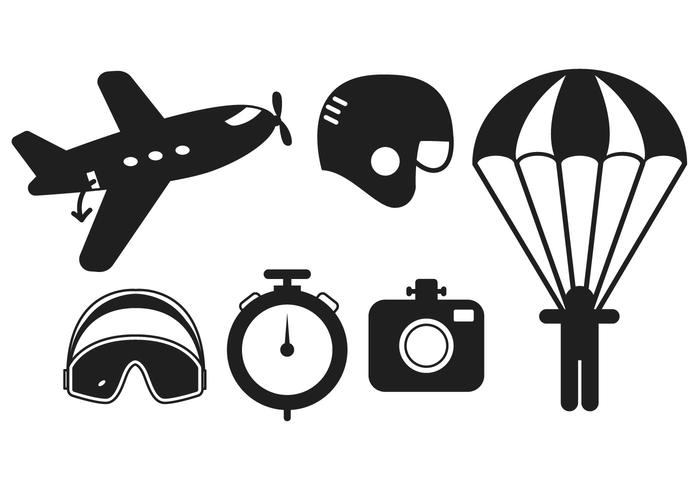 Skydiving vector set