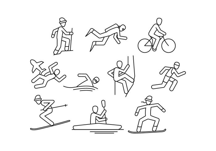 Free Extreme Sport Line Icon Vector