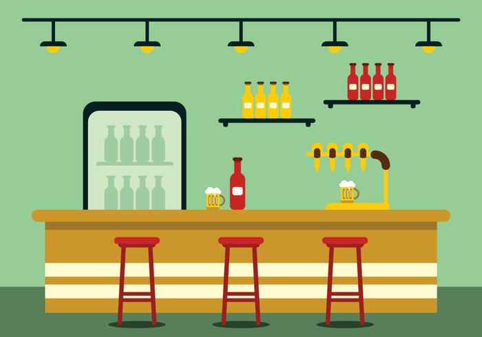 Bar Illustration With Beer Pump vector