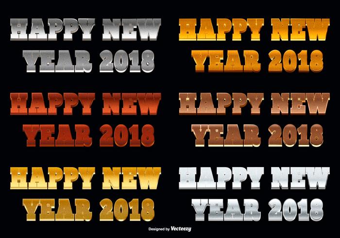 Happy New Year 2018 Glitter Text Illustration vector