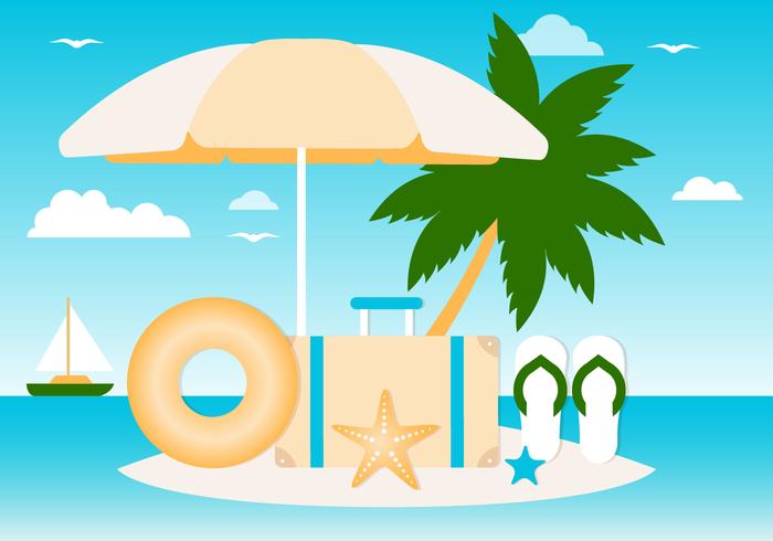 Elementos de verano gratis Vector de fondo