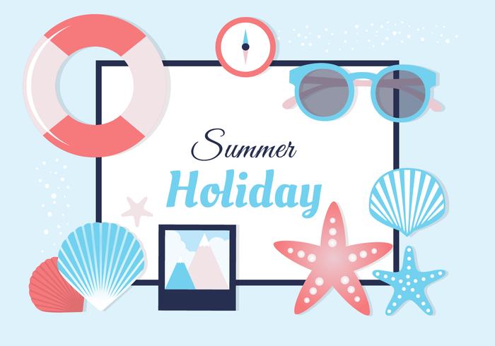 Free Colorful Summer Elements Vector Background