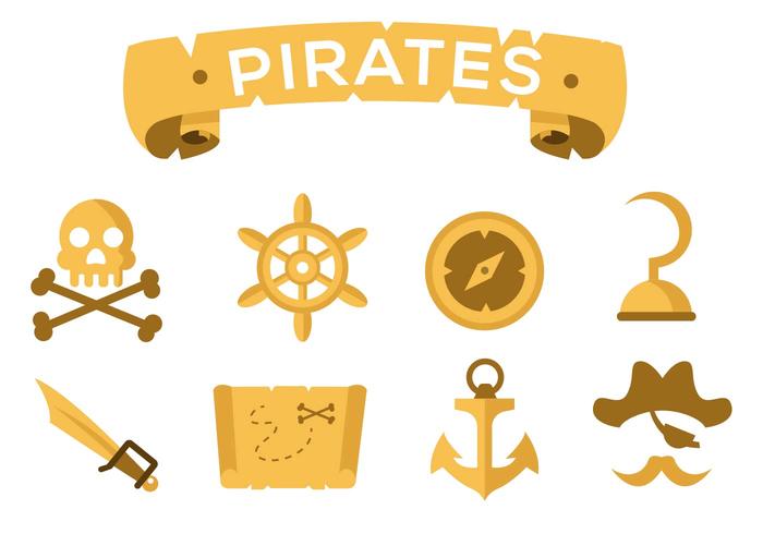 Iconos de pirata gratis vector