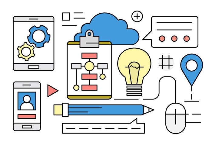 Linear Web Icons vector