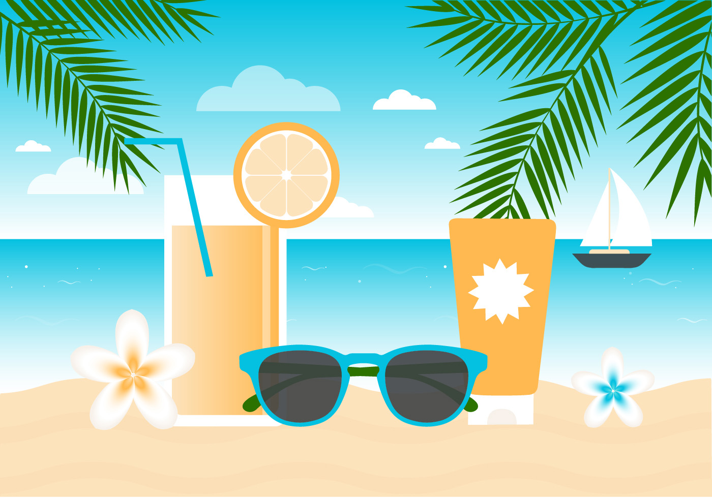 Free Vector  Flat summer pattern