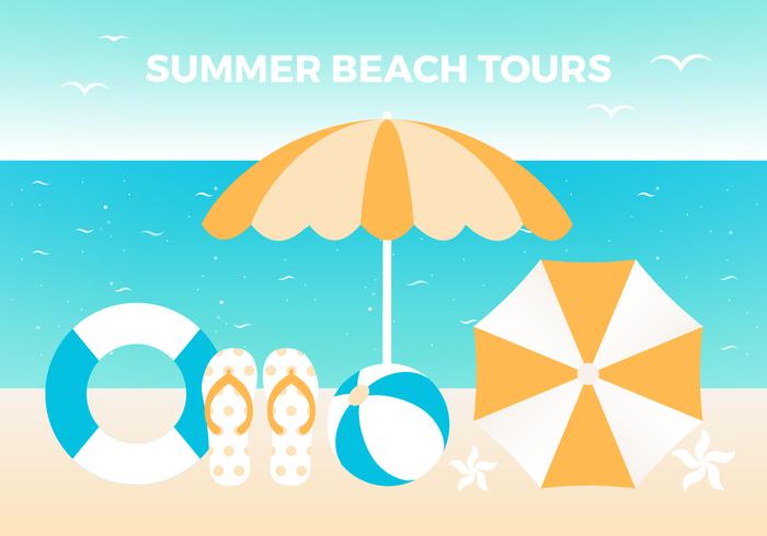 Free Flat Summer Beach Vector de fondo