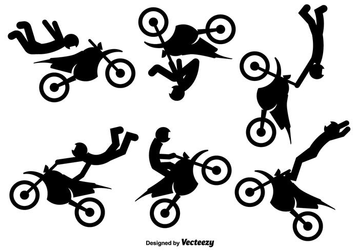 Vector Iconos Del Jinete De La Motocicleta