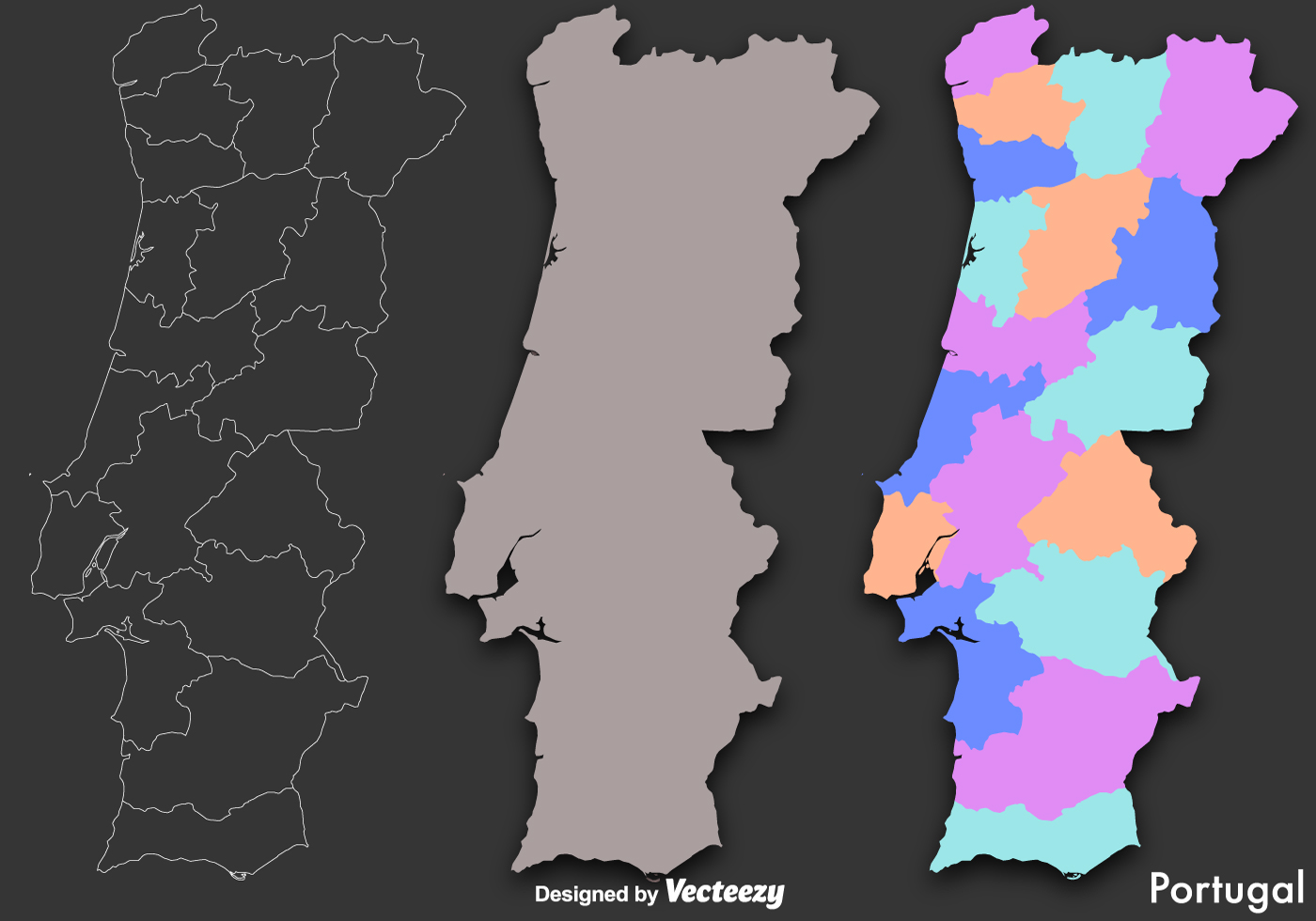 Detailed political vector map of Portugal 26314753 Vector Art at