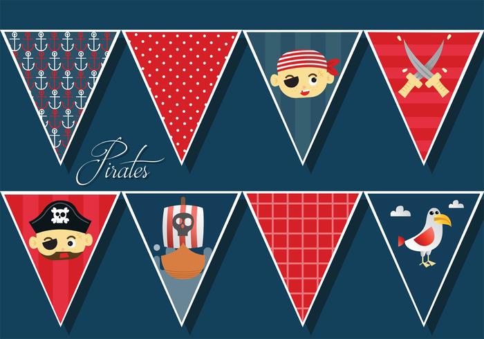 Piratas Banner Vector Pack