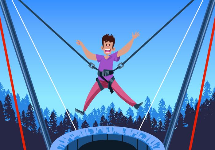 Trampolín Bungee vector