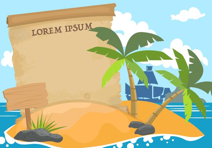 Pirate Banner In The Beach vector