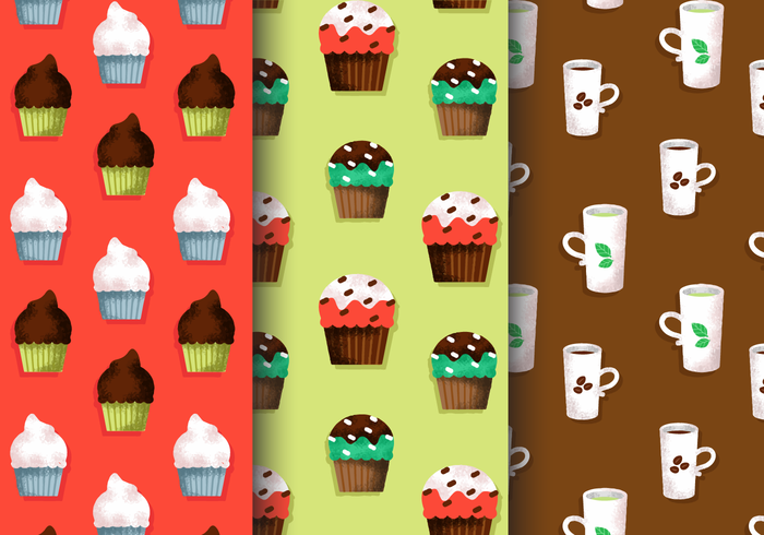 Free Cute Bakery Patterns vector