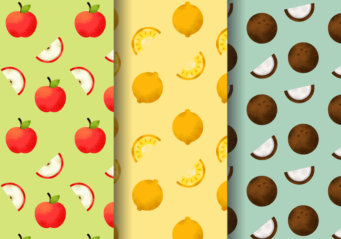 Patrones de frutas bonitos gratis vector