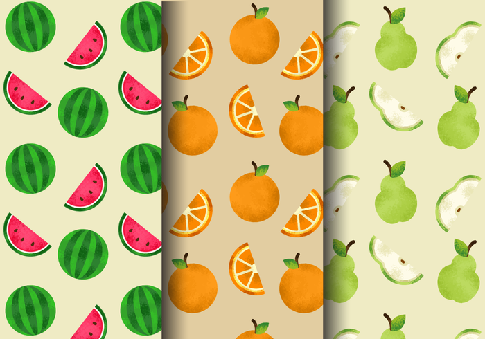 Patrones de frutas bonitos gratis vector