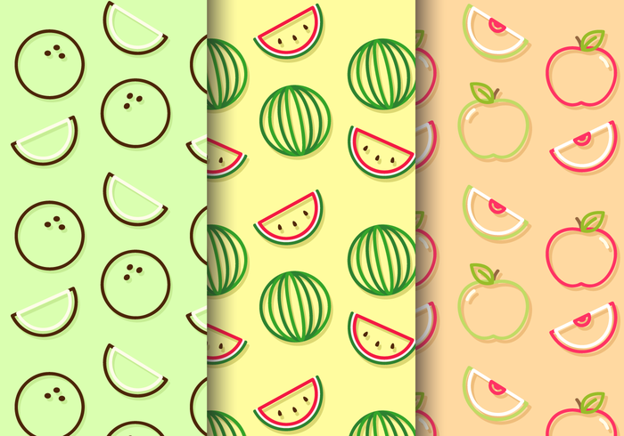 Patrones de frutas bonitos gratis vector