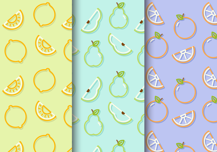 Free Cute Fruit Patterns vector