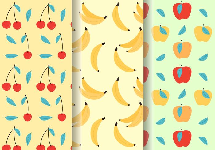 Patrones de frutas bonitos gratis vector